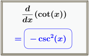 Derivative of cotangent cot(x)