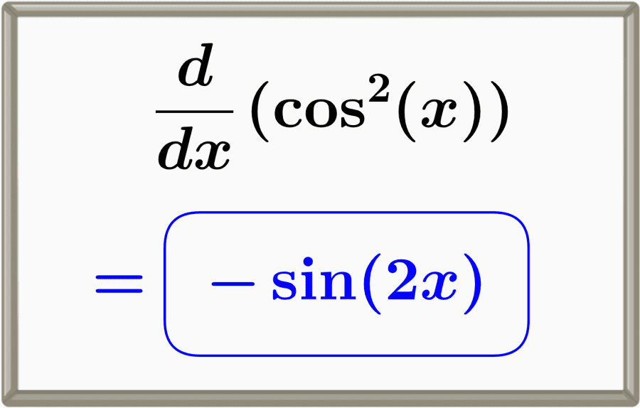 Derivative of Cosine Squared, cos^2(x) with Proof and Graphs