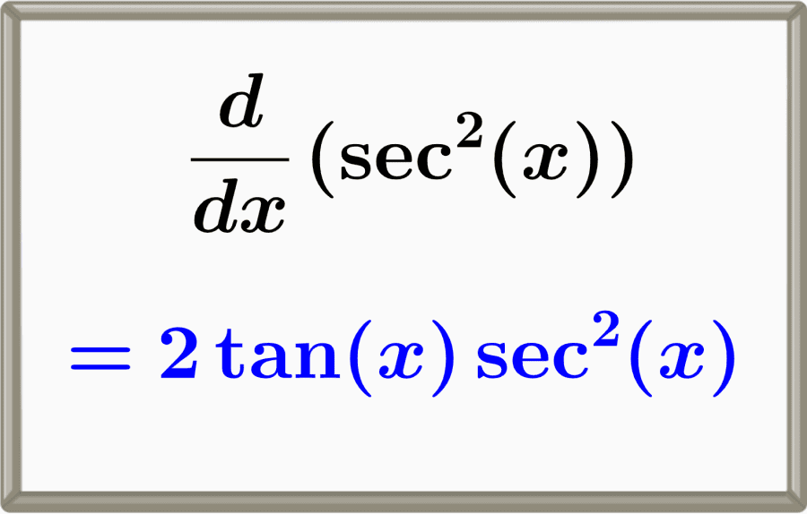 Derivative of Secant Squared, sec^2(x) with Proof and Graphs