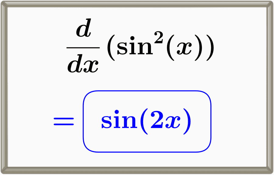 Derivative of Sine Squared, sin^2(x) with Proof and Graphs