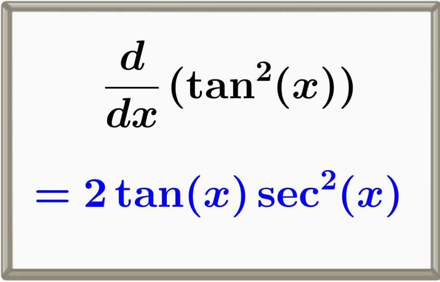Derivative of Tangent Squared, tan^2(x) with Proof and Graphs