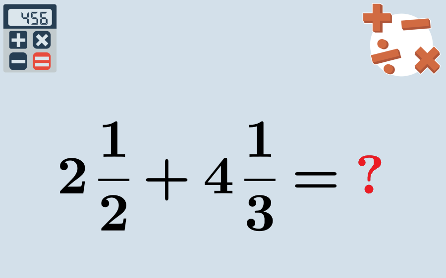 Adding fractions with whole numbers (mixed fractions)