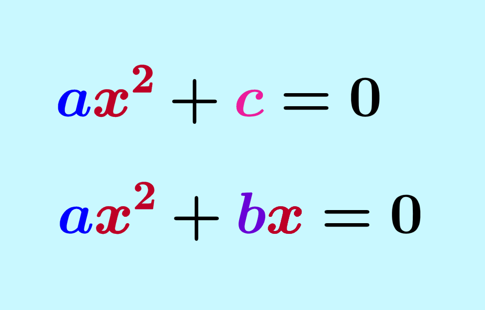 Incomplete Quadratic Equations with Examples