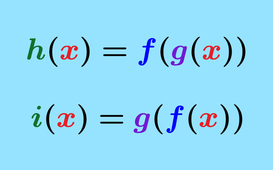 Composition of functions in different order
