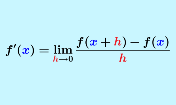 Formula for the derivative of a function using limits
