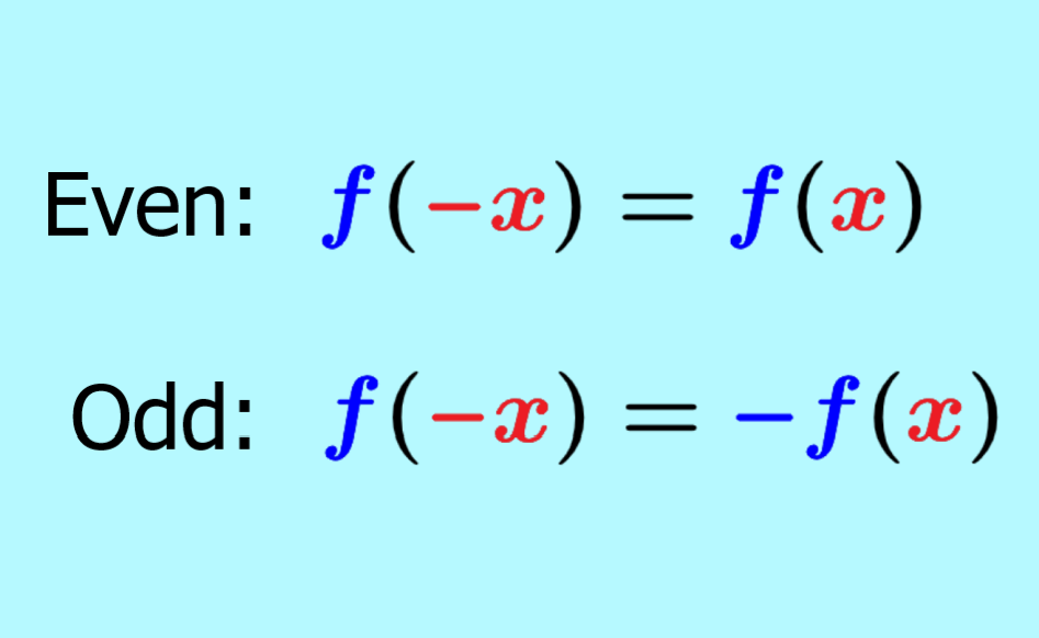 Formulas for even and odd functions