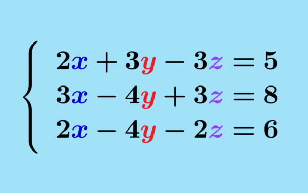 Example of system of equations 3x3