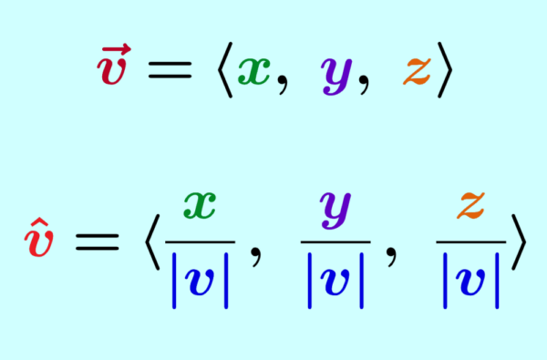 Formula for the unit vector of a vector